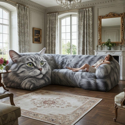 🐱Cat Shaped Sectional Sofas – 💕Unique & Stylish Seating for Cat Lovers