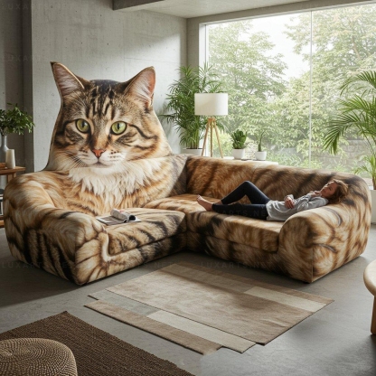 🐱Cat Shaped Sectional Sofas – 💕Unique & Stylish Seating for Cat Lovers