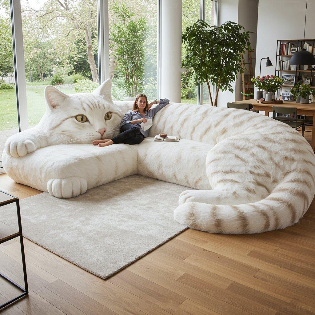 🐱Cat Shaped Sectional Sofas – 💕Unique & Stylish Seating for Cat Lovers