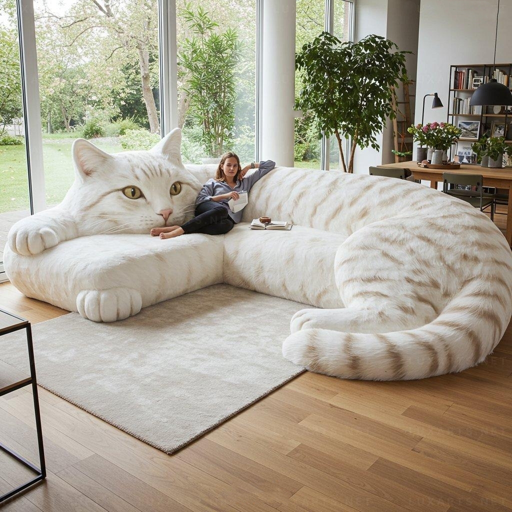 🐱Cat Shaped Sectional Sofas – 💕Unique & Stylish Seating for Cat Lovers
