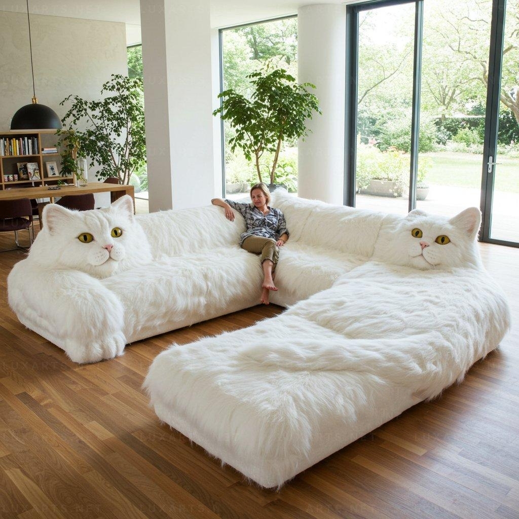 🐱Cat Shaped Sectional Sofas – 💕Unique & Stylish Seating for Cat Lovers