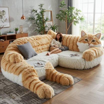 🐱Cat Shaped Sectional Sofas – 💕Unique & Stylish Seating for Cat Lovers