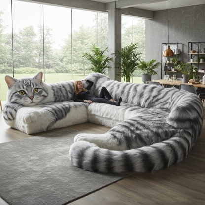 🐱Cat Shaped Sectional Sofas – 💕Unique & Stylish Seating for Cat Lovers