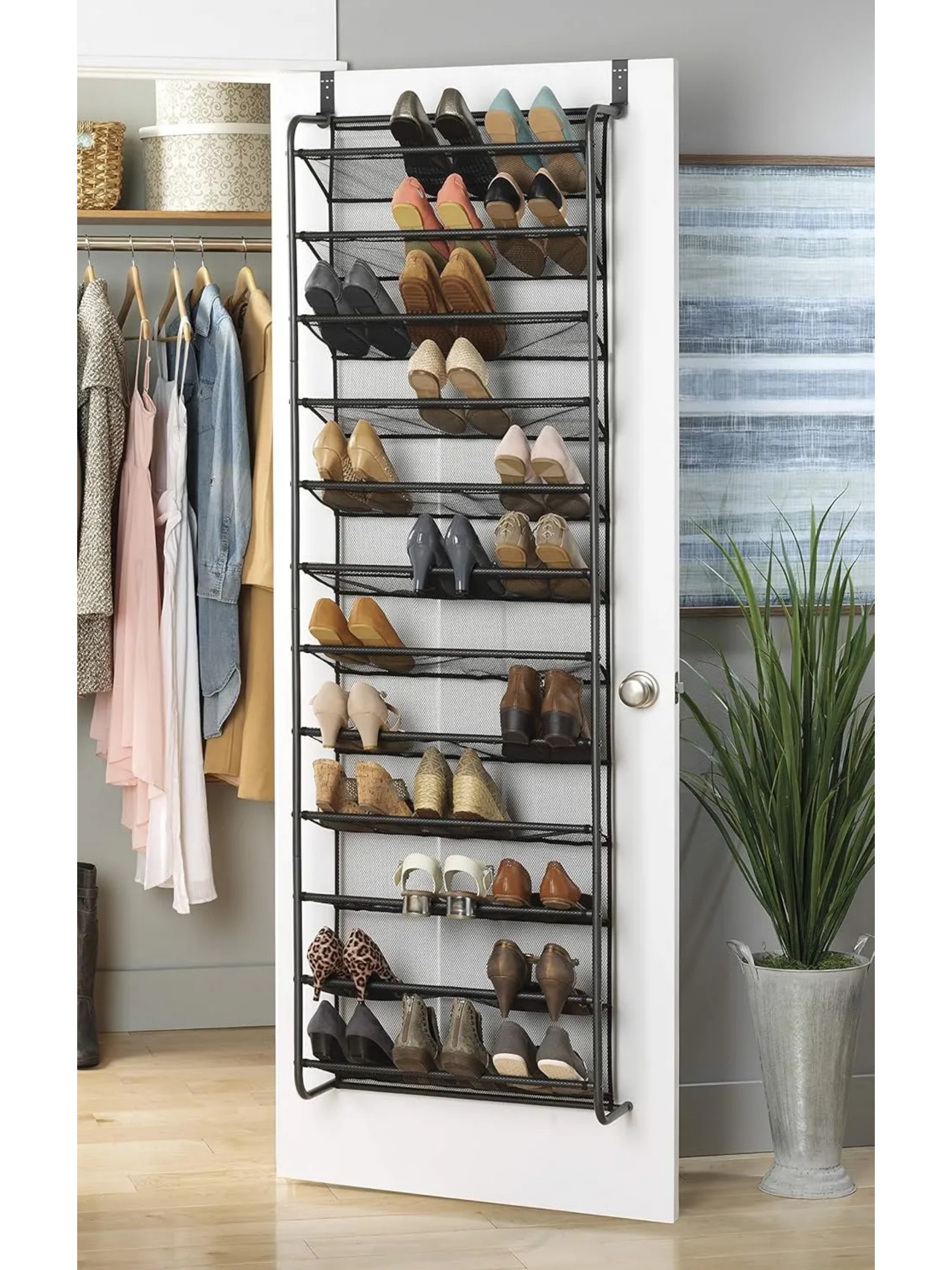 🔥Last Day Promotion 50% OFF👢Home Expressions Over The Door 10-Shelf Metal Shoe Rack