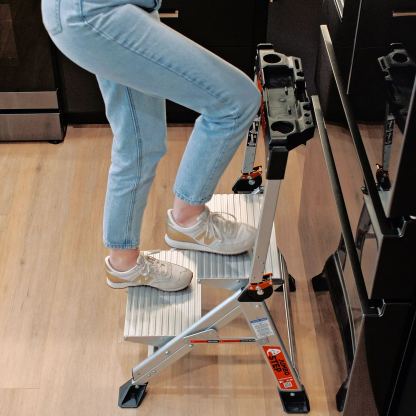 💝𝗧𝗼𝗱𝗮𝘆'𝘀 𝗦𝗽𝗲𝗰𝗶𝗮𝗹𝘀💝Buy 2 Get 2 Free💥Jumbo Step 2/3-Step Aluminum Step Stool with Safety Bar