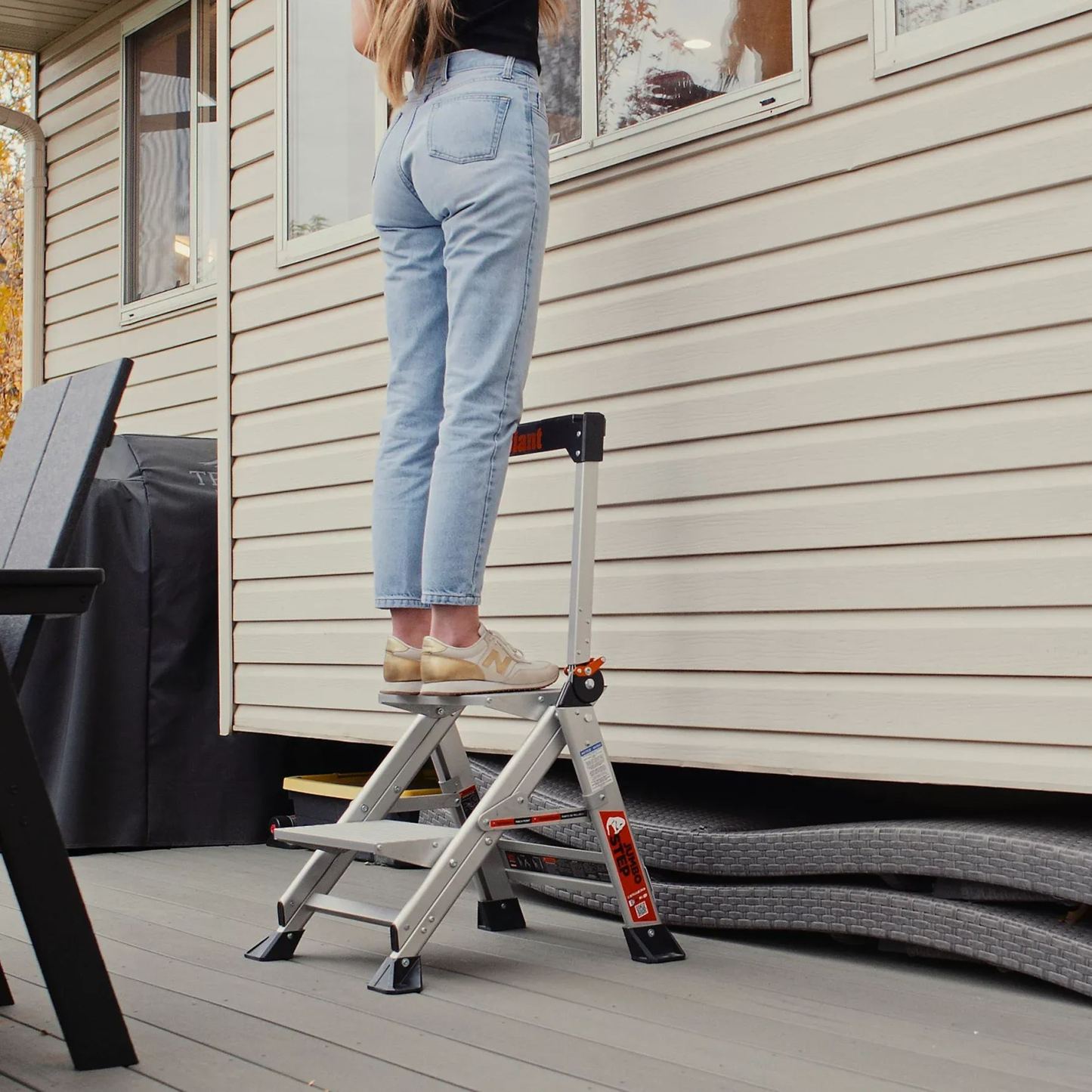 💝𝗧𝗼𝗱𝗮𝘆'𝘀 𝗦𝗽𝗲𝗰𝗶𝗮𝗹𝘀💝Buy 2 Get 2 Free💥Jumbo Step 2/3-Step Aluminum Step Stool with Safety Bar