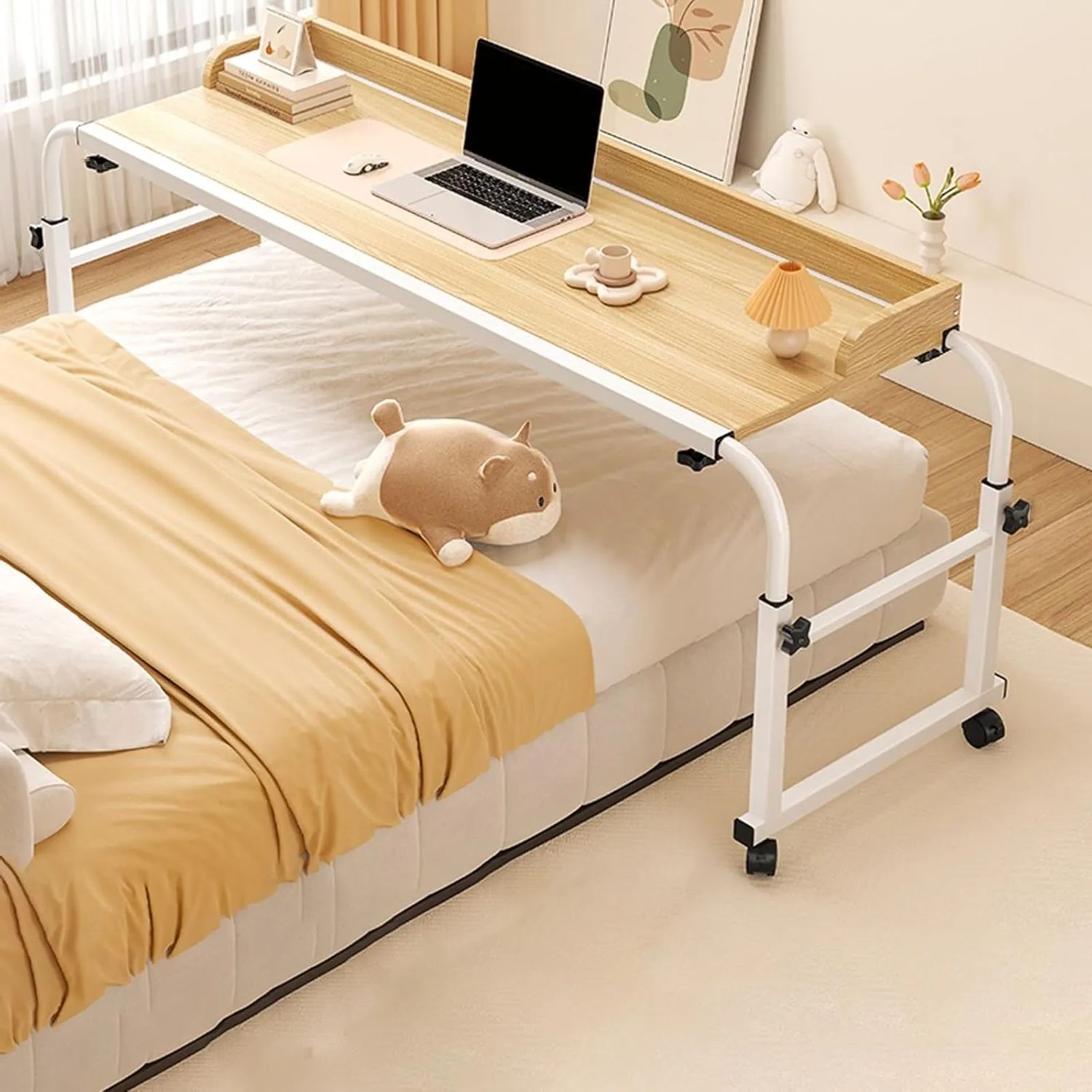 💝Last day of clearance!!💝Height Adjustable Overbed Table with Wheels