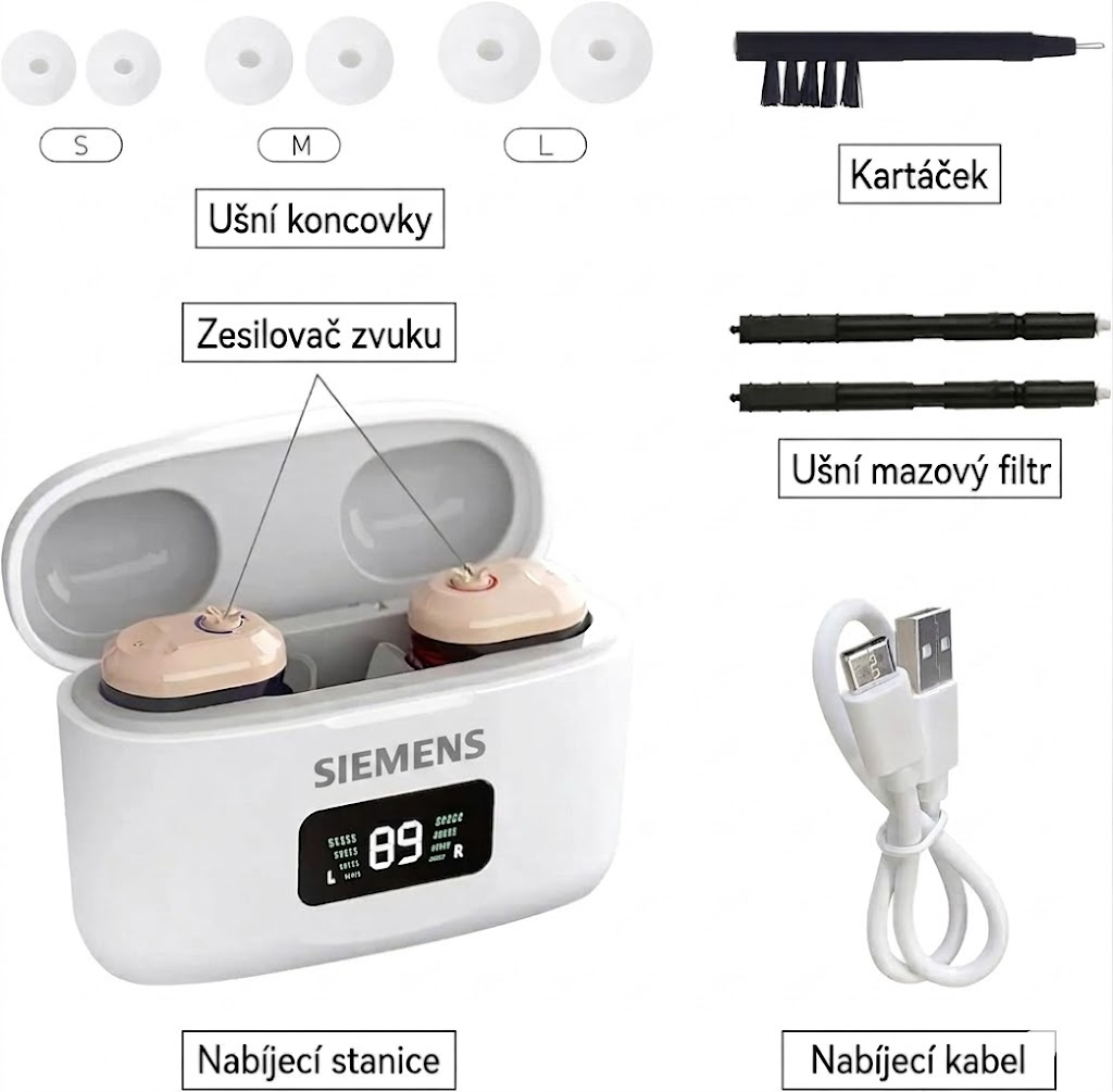 Nabíjecí zesilovač zvuku pro seniory, zesilovač hlasu a osobní audio zesilovač, s dvojitým mikrofonem pro lepší lokalizaci zvuku, vhodný pro sledování televize a konverzace (2 kusy)