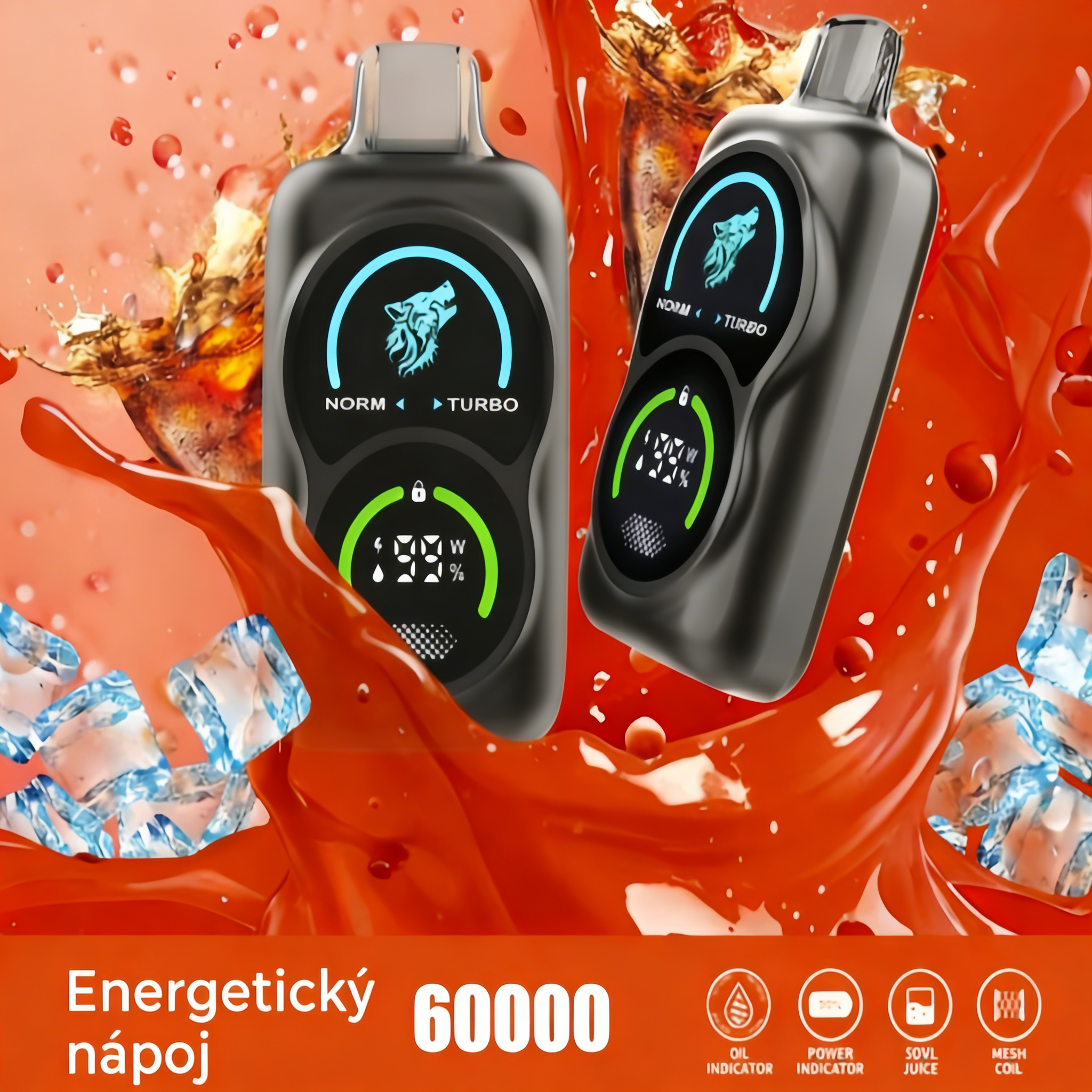 ⚡Energetický nápoj BUG 60000 Puffs Forest Wolf jednorázová e-cigareta