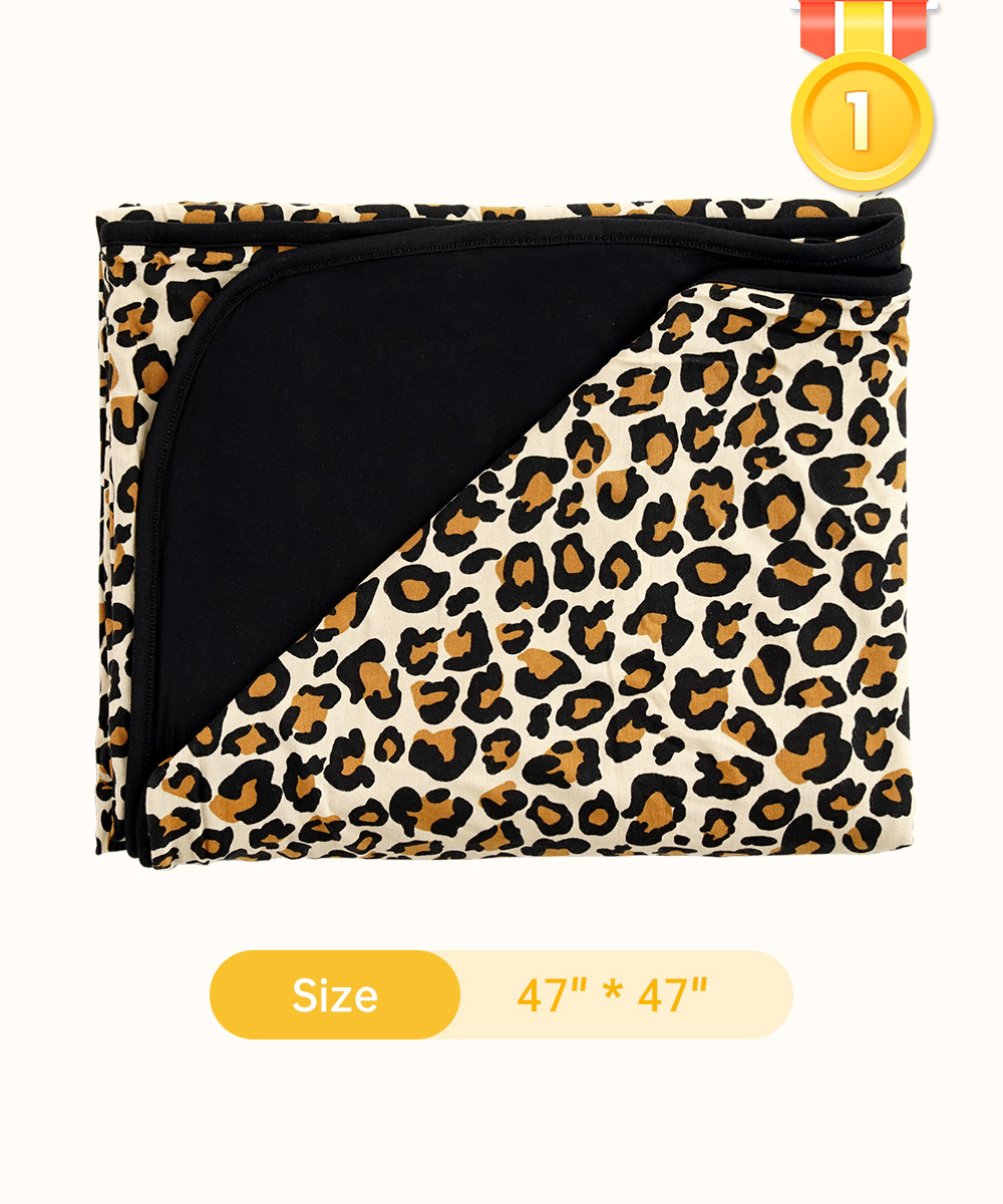 Leopard Tan Bamboo Swaddle Blankets for Baby