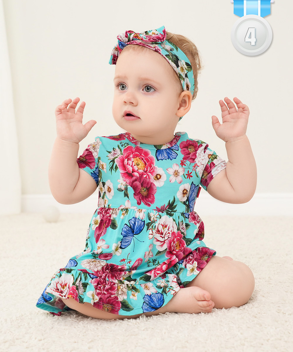 Bamboo Baby Bodysuits with Hairband Set