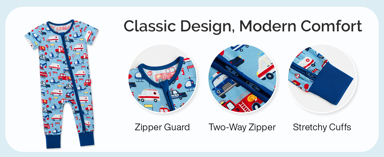 Summer Breathable Bamboo Viscose Rompers for Baby Boys