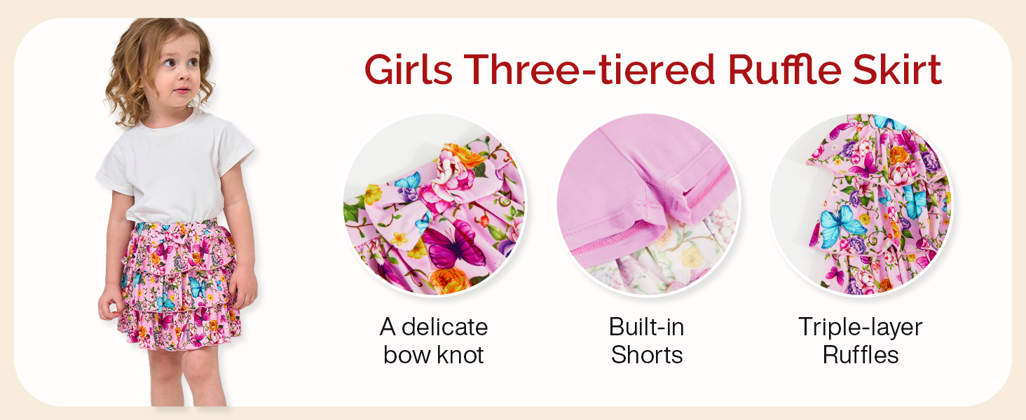 Girls Three-tiered Rufe Skirt
