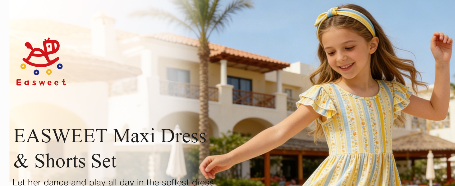 EASWEET Maxi Dress &amp;amp; Shorts Set