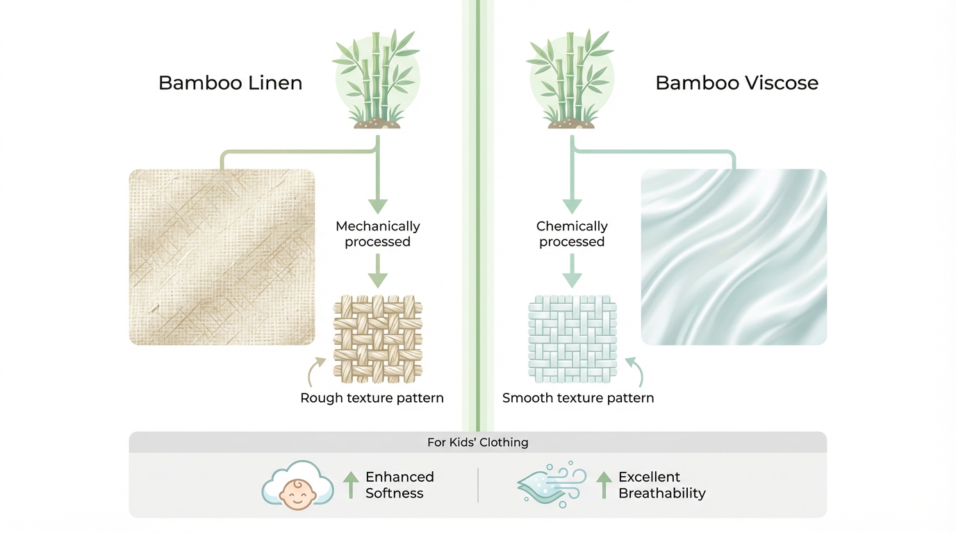 Bamboo viscose vs bamboo linen fabric types for kids clothing