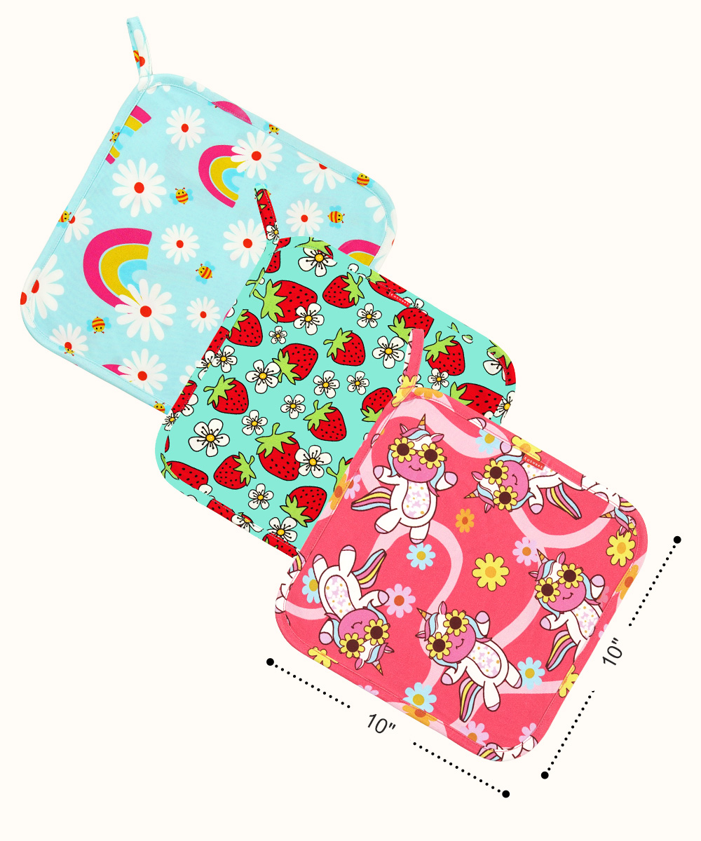 3 Pack Baby Security Blanket -10 Inch