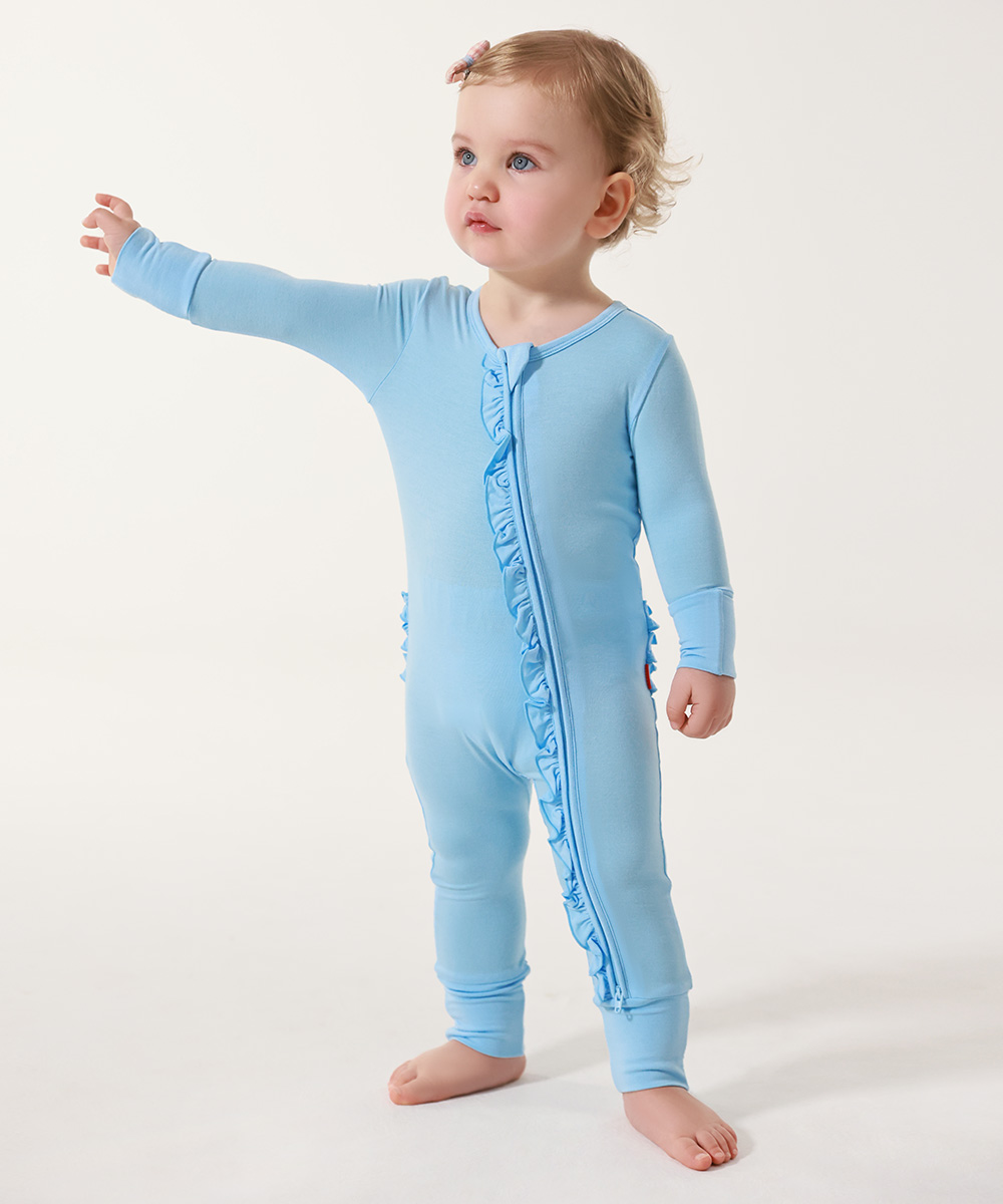 Toddlers Bamboo Fold- Over Footie Pajamas