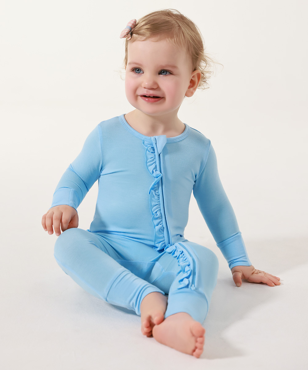Toddlers Bamboo Fold- Over Footie Pajamas