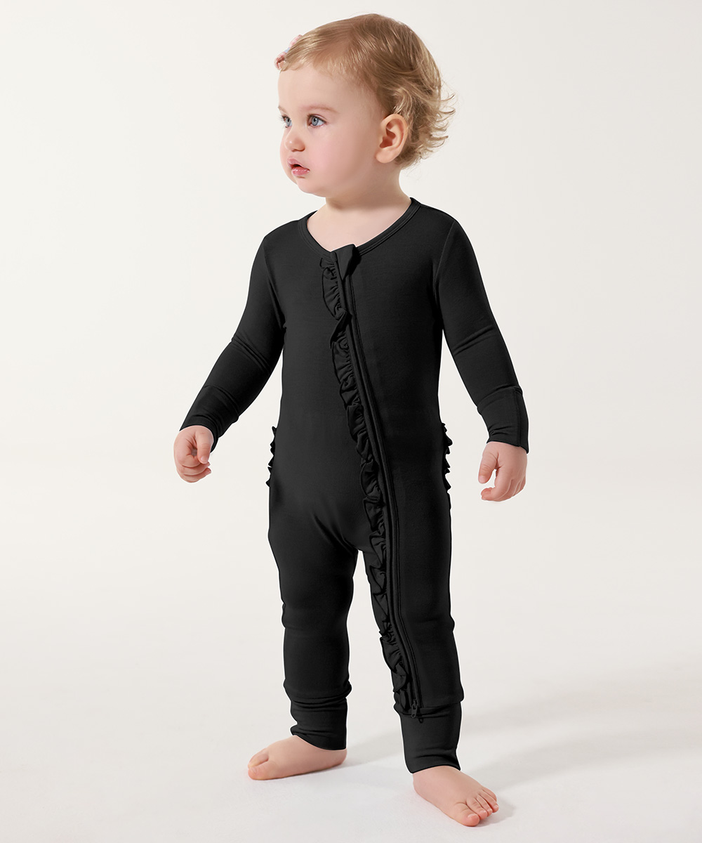 Toddlers Bamboo Fold- Over Footie Pajamas