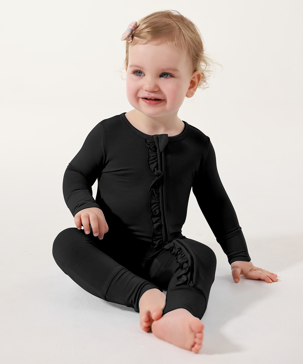 Toddlers Bamboo Fold- Over Footie Pajamas