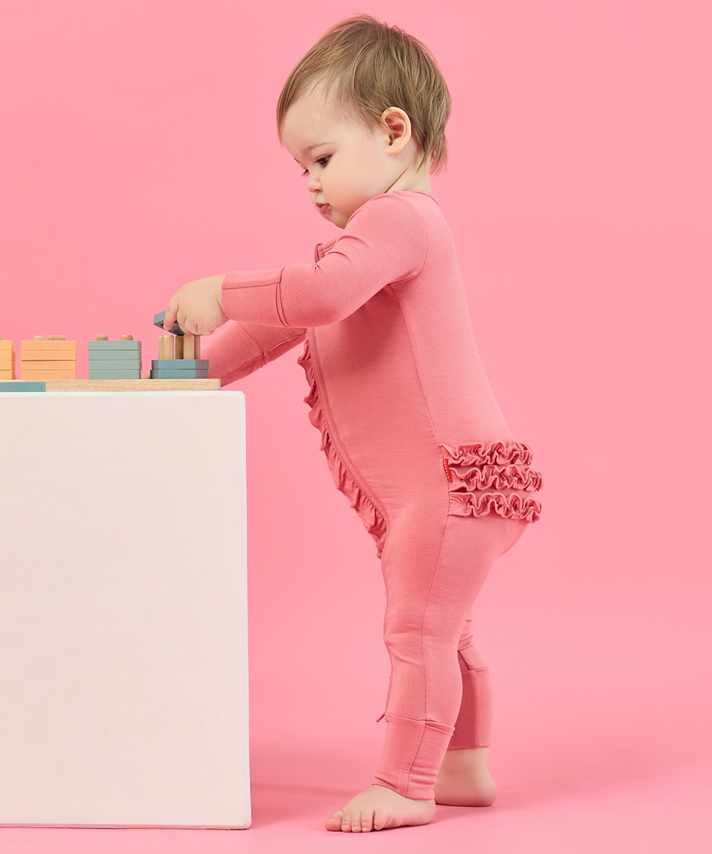 Toddlers Bamboo Fold- Over Footie Pajamas