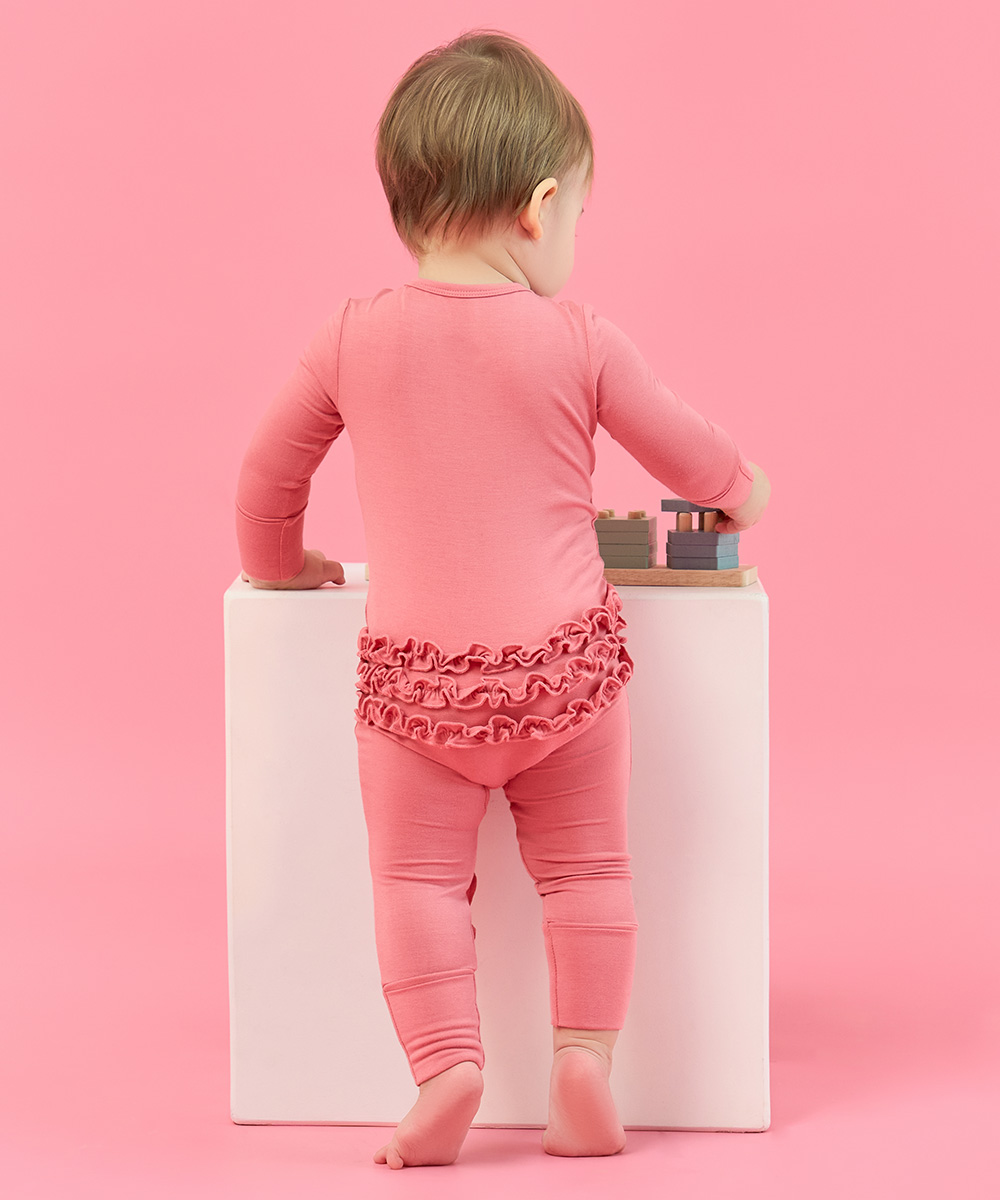 Toddlers Bamboo Fold- Over Footie Pajamas