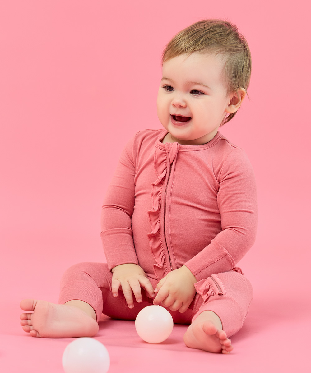 Toddlers Bamboo Fold- Over Footie Pajamas