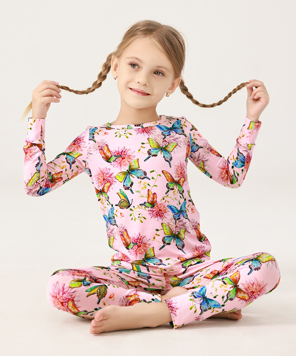 Girls Bamboo 2-Piece Pajama Sets