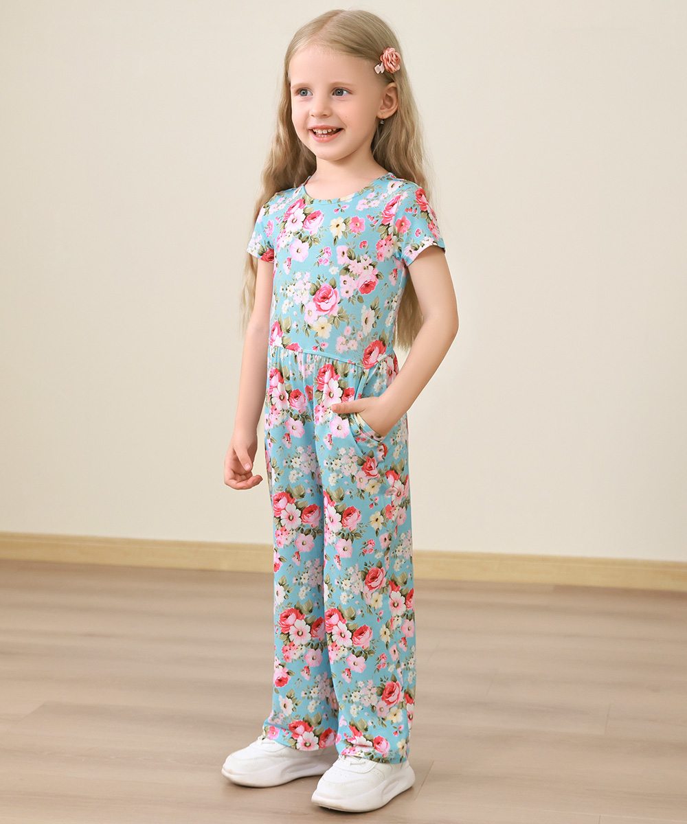 Preschool Girls Flowers Bamboo Outfits