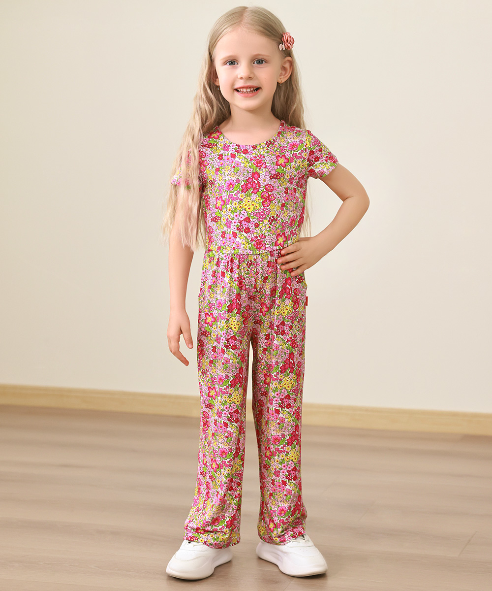 Preschool Girls Flowers Bamboo Outfits
