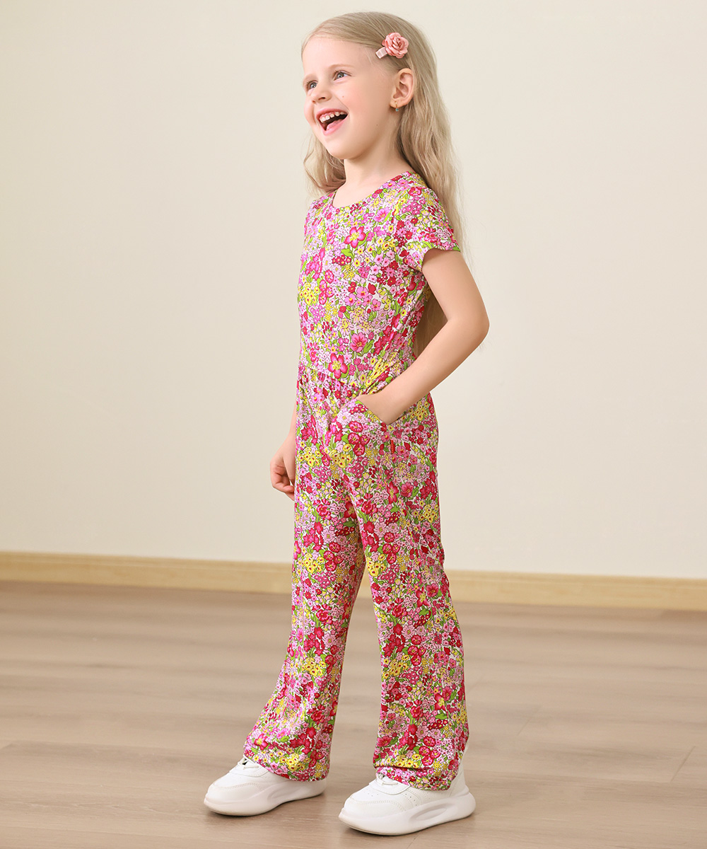 Preschool Girls Flowers Bamboo Outfits