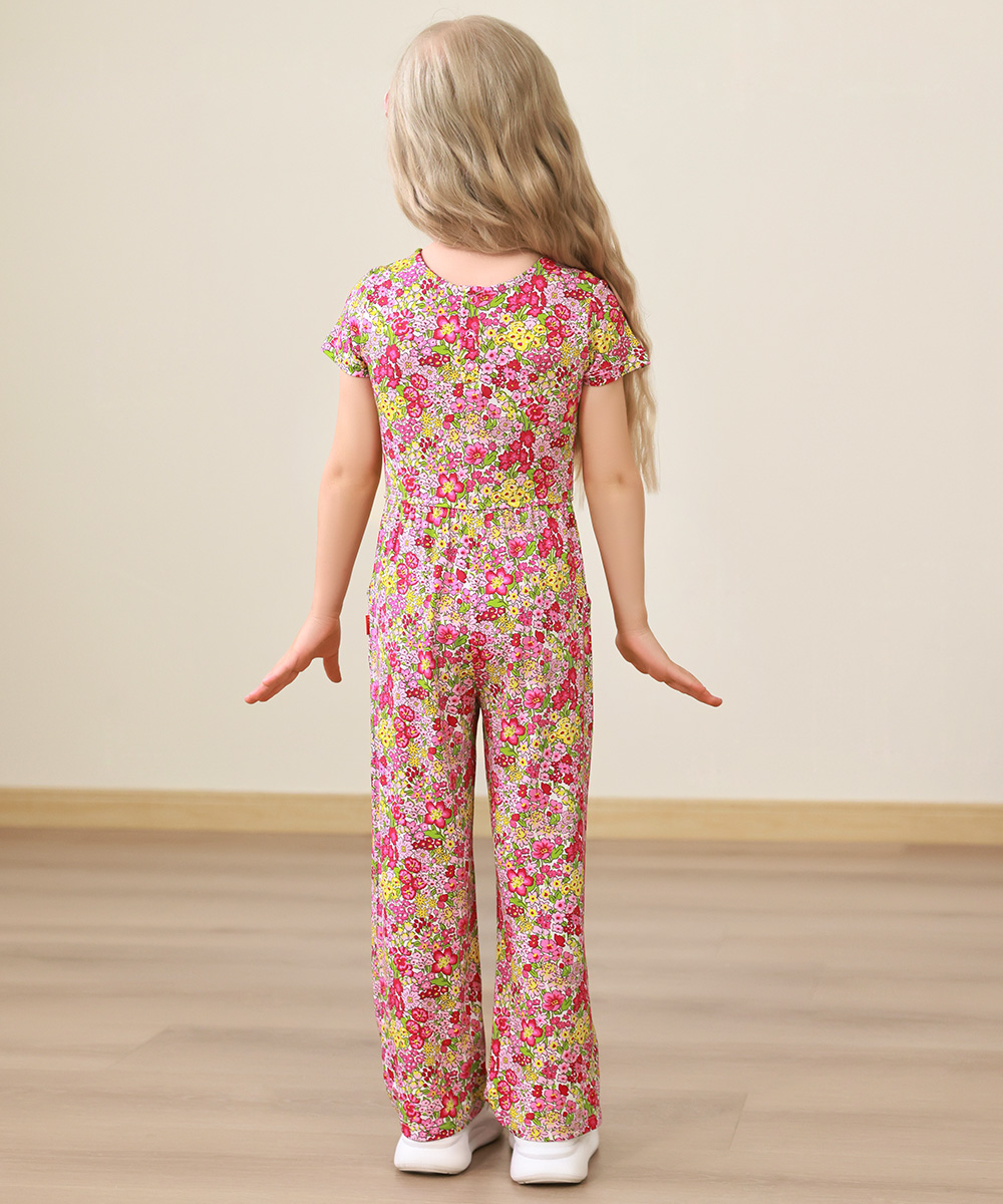 Preschool Girls Flowers Bamboo Outfits