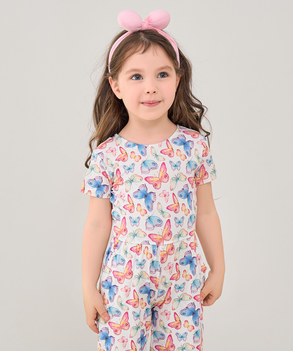 Preschool Girls Short Sleeve Bamboo Outfits