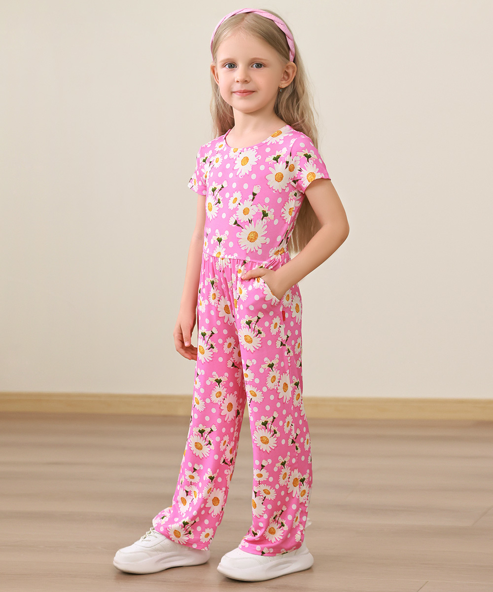 Preschool Girls Flowers Bamboo Outfits