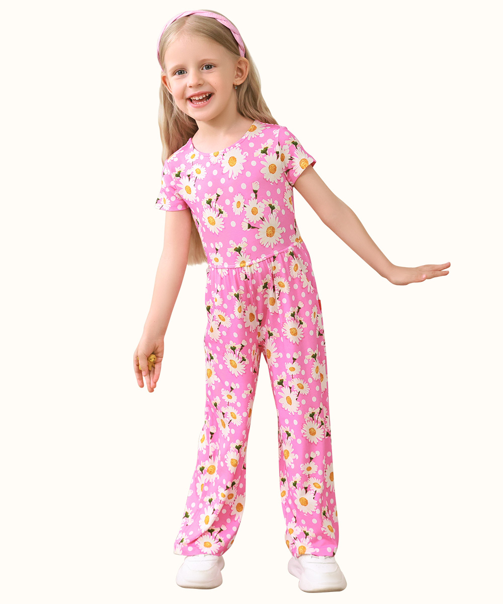 Preschool Girls Flowers Bamboo Outfits