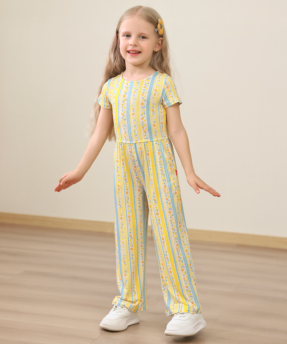 Preschool Girls Flowers Bamboo Outfits