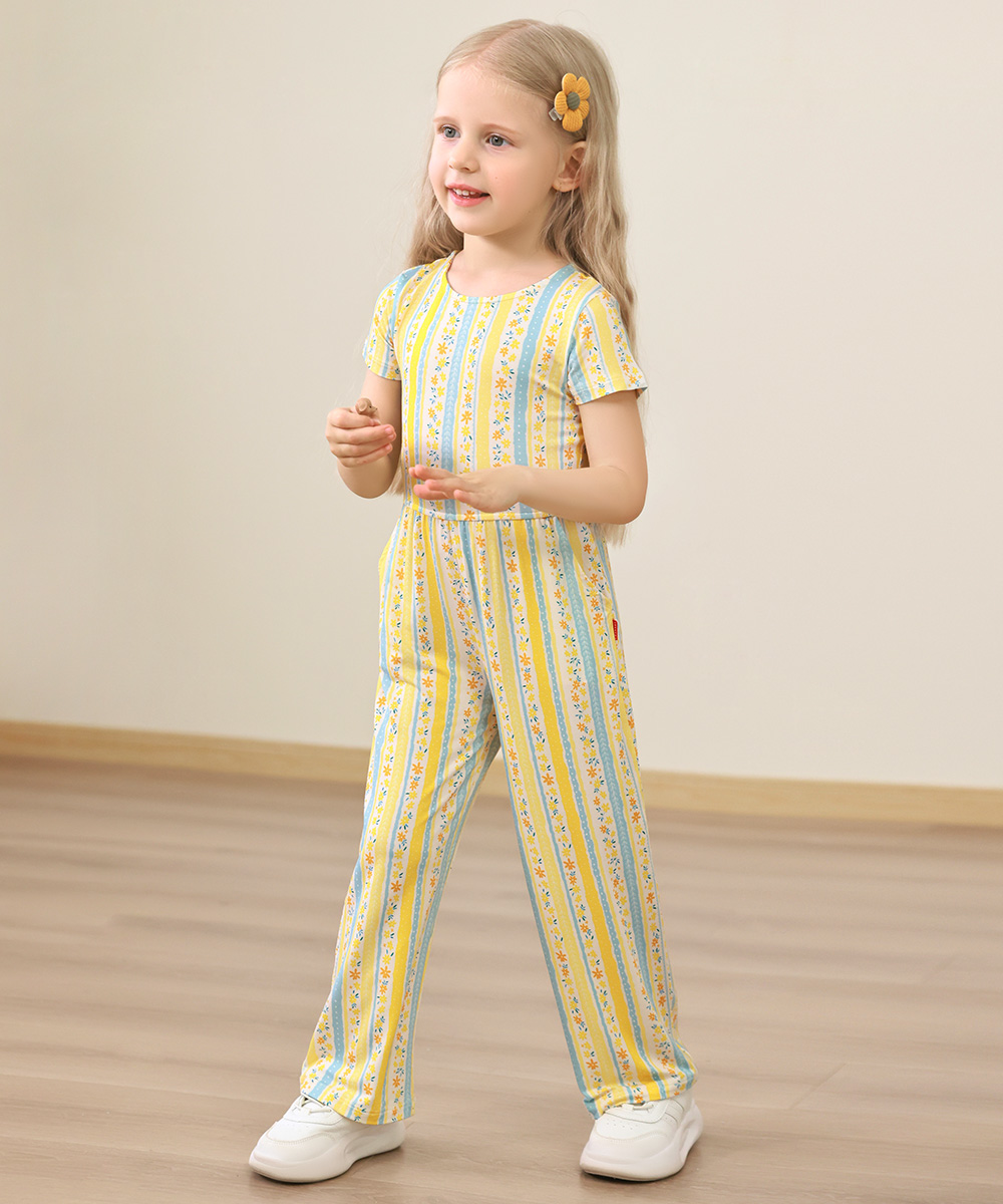 Preschool Girls Flowers Bamboo Outfits