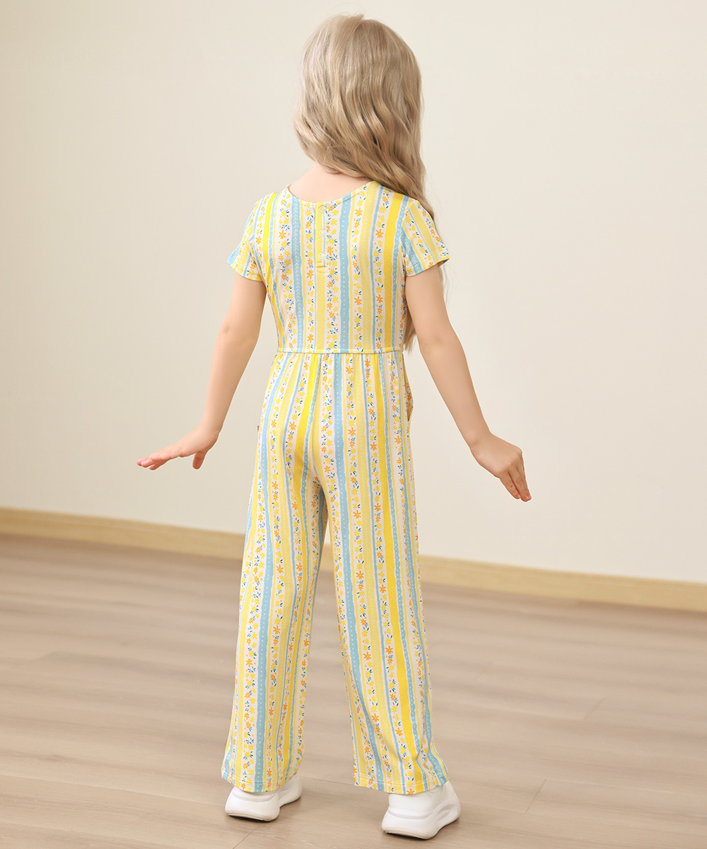 Preschool Girls Flowers Bamboo Outfits