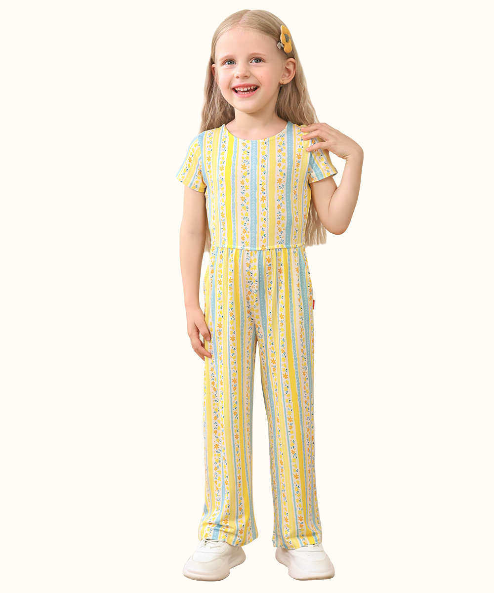 Preschool Girls Flowers Bamboo Outfits