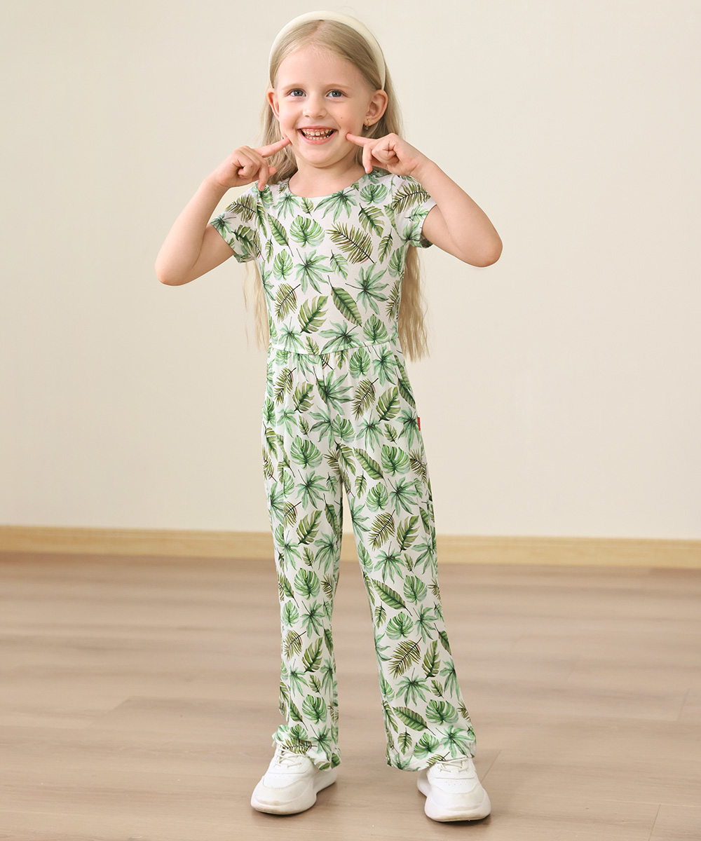 Preschool Girls Flowers Bamboo Outfits