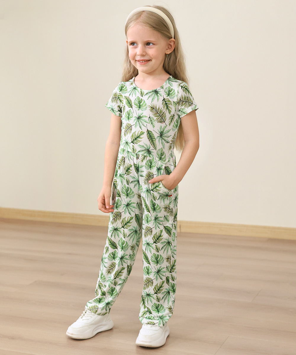 Preschool Girls Flowers Bamboo Outfits