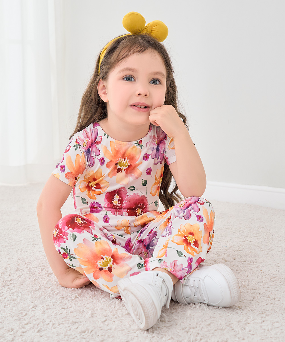 Preschool Girls Short Sleeve Bamboo Outfits