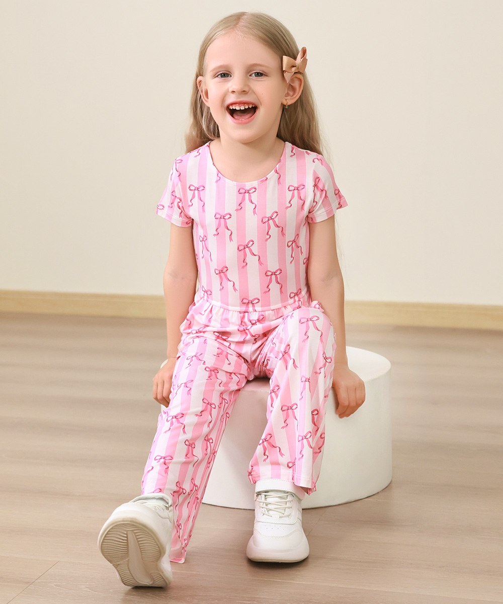 Preschool Girls Flowers Bamboo Outfits