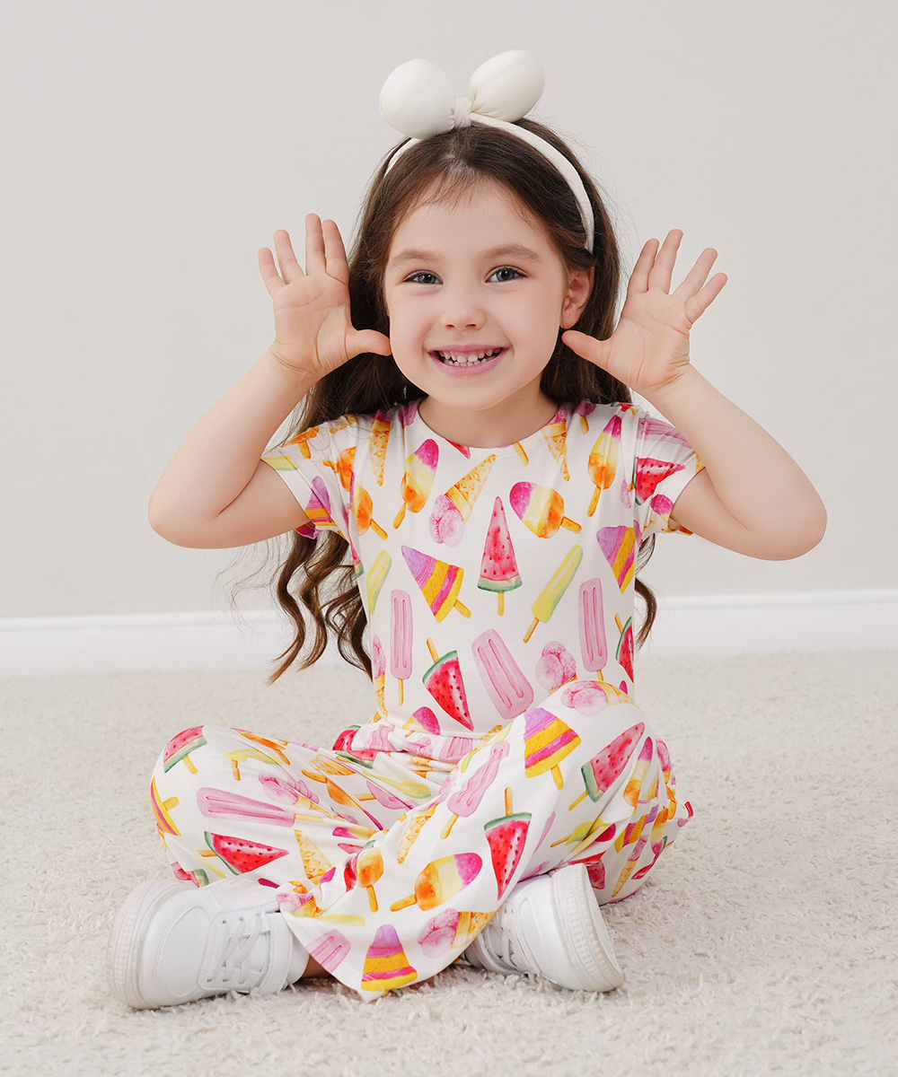 Preschool Girls Short Sleeve Bamboo Outfits