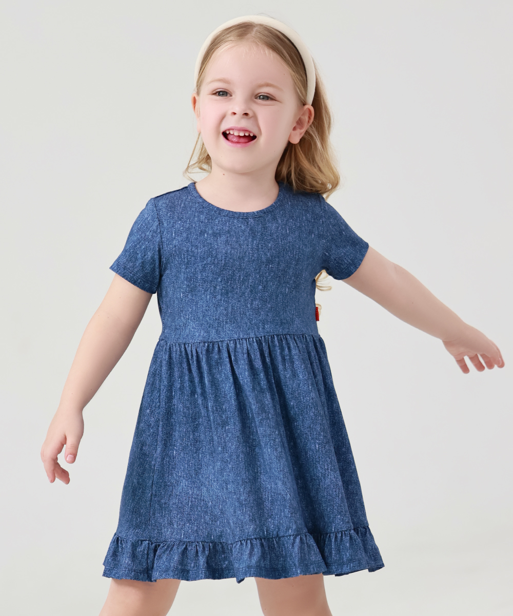 Toddler Girls Short Sleeve Summer Dresses