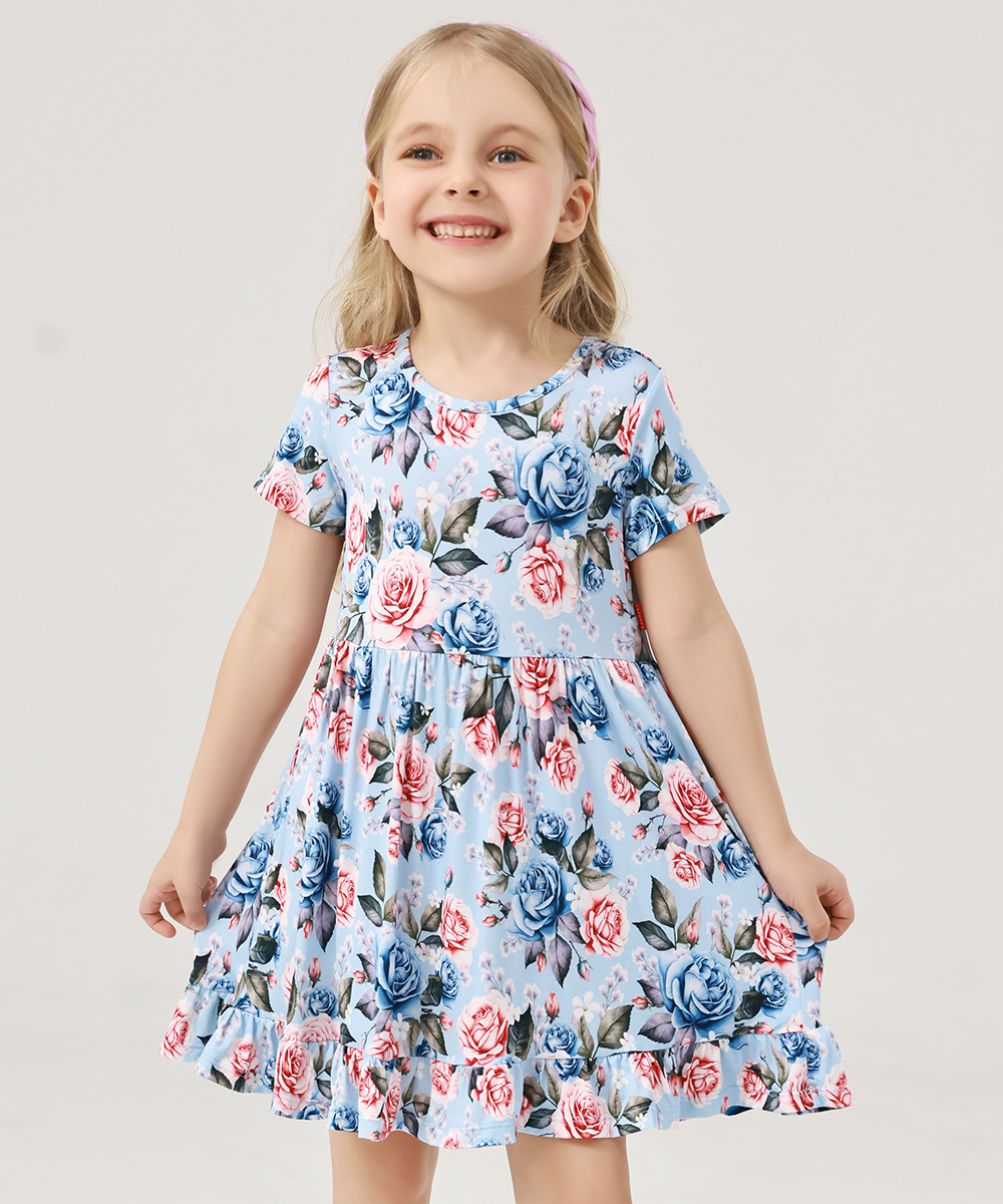 Toddler Girls Short Sleeve Bamboo Dress