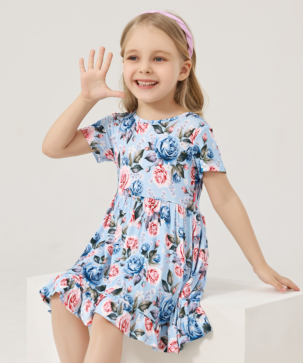Toddler Girls Short Sleeve Bamboo Dress