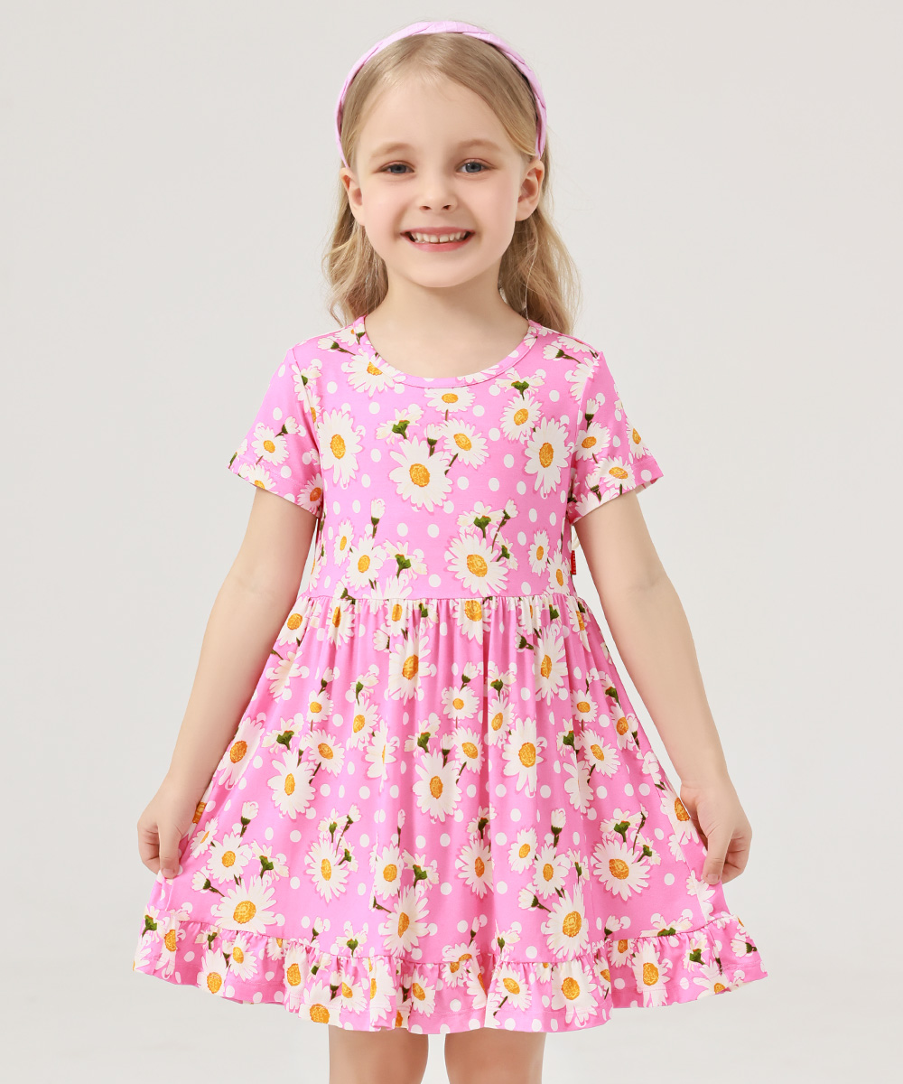 Toddler Girls Short Sleeve Bamboo Dress