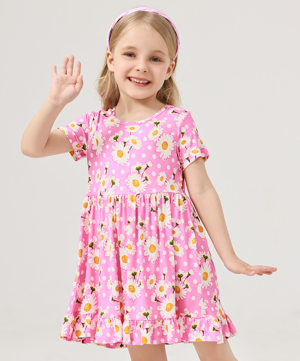 Toddler Girls Short Sleeve Bamboo Dress