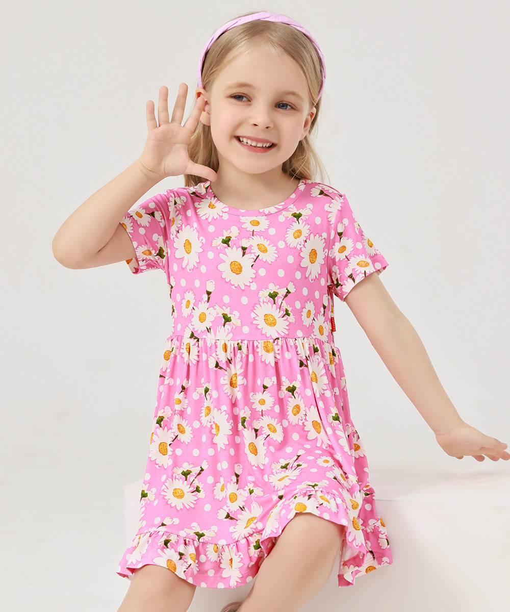 Toddler Girls Short Sleeve Bamboo Dress